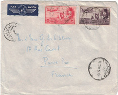 Egypte - Héliopolis - Lettre Avion Pour Paris (France) - Affranchissement Poste Aérienne 2 Mills + 30 Mills - 1951 - Posta Aerea