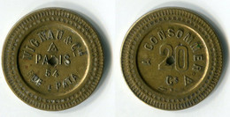 N93-0681 - Monnaie De Nécessité - Paris - Vignau & Cie - 20 Centimes - Monétaires / De Nécessité