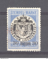 Liechtenstein  -  Fiscaux  :  Surcharge 30 Rappen Sur 30 Heller   (o)  , Obl. Rouge - Revenue Stamps