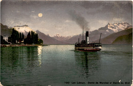 Lac Leman - Dents De Morcles Et Dents Du Midi (790) * 5. 10. 1907 - Dampfschiff - Morcles