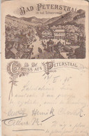 ***   BAD  WUTTENBERG ***  GRUSS Aus  BAD  PETERSTHAL -im Bad Schwarzwald Stamped 1897 --   PLI  --- - Bad Peterstal-Griesbach