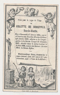 SOURDE MUETTE - COLETTE DE SCHEPPER - NAZARETH 1834 -  GAND 1858    2 SCANS - Décès