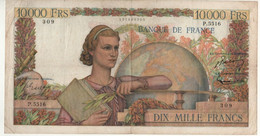FRANCE   10'000  Francs   P132d    "Génie Français"    Dated  6-8-1953 - 10 000 F 1945-1956 ''Génie Français''