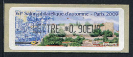 LISA 1 De 2009 - "LETTRE ***0,90 EUR - 63e SALON PHILATELIQUE D'AUTOMNE - PARIS 2009 - Illustration : LISBONNE " - 1999-2009 Vignettes Illustrées