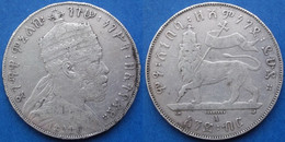 ETHIOPIA - Silver Birr EE 1889 A KM# 5 Menelik II (1889-1913) - Edelweiss Coins - Aethiopien