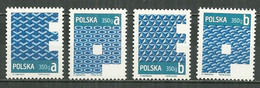 POLAND MNH ** 4301-4304 Série Courante Formes Géométriques Lettre - Nuovi