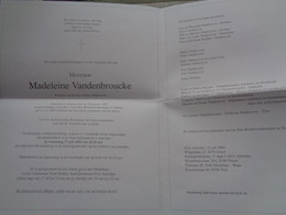 Rouwbrief/doodsbrief   Madeleine Vandenbroucke  Lichtervelde 1929-2005 Torhout  (Wwe Daniel Vandevyver) - Avvisi Di Necrologio