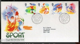 Great Britain 1988 Sport Football Badminton Ice Skatting 4v FDC  (**) - Badminton