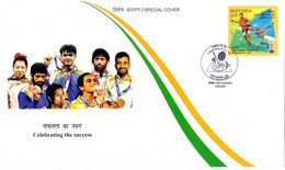 India 2021 Celebrating Success Medal Winners At Tokyo Olympics 2020 (Limited) Hockey Badminton Javlin (**) Inde Indien - Lettres & Documents