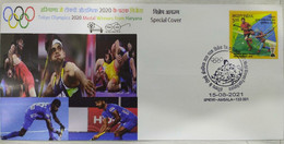 India 2021 Celebrating Success Medal Winners At Tokyo Olympics 2020 (Limited) Hockey Wrestling Javlin (**) Inde Indien - Covers & Documents