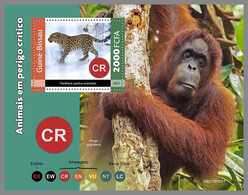 GUINEA BISSAU 2021 MNH Endangered Species Bedrohte Tiere Monkey Affe S/S I - OFFICIAL ISSUE - DHQ2201 - Scimmie
