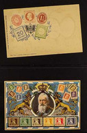 STAMPS ON POSTCARDS COLLECTION 1900-1914 ALL DIFFERENT POSTCARD COLLECTION With Each Card Depicting Postage Stamps, Chie - Other & Unclassified