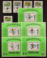 FOOTBALL 1981 TOGO FOOTBALL WORLD CUP "ESPANA 1982" complete Set Of 1000f Stamps And Miniature Sheets, Yvert 1051/55 And - Unclassified