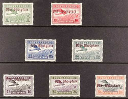 1929 Air Post 'Kingdom Of Albania' Red Brown Overprinted Set Signed On Reverse, Very Fine Mint (7 Stamps) For More Image - Albanie