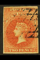 SOUTH AUSTRALIA 1856-8 Red, Wmk Large Star, Imperf, RE-ENTRY At Lower Right, SG 9, Fine Used, Four Margins. For More Ima - Autres & Non Classés