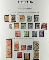 SOUTH AUSTRALIA OFFICIALS 1870's-1910's Used Collection On A Page, Includes "OS" Overprints Vals To 2s, "SA" Perfin "Tal - Autres & Non Classés