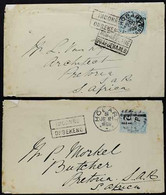 TASMANIA 1899 A Delightful Pair Of Envelopes To Pretoria, Transvaal, Each Bearing 1891 2½d On 9d Tied Hobart , On Arriva - Autres & Non Classés