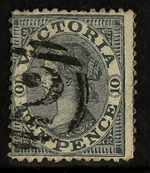 VICTORIA 1863-73 10d Grey (wmk '8') Emergency Printing, SG 119, Fine Used. Scarce. For More Images, Please Visit Http:// - Autres & Non Classés