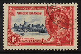 1935 JUBILEE VARIETY 1d Deep Blue And Scarlet, Silver Jubilee, Variety "Kite And Horizontal Log", SG 103L, Very Lightly  - British Virgin Islands