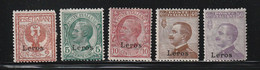 Italian Colonies 1912 Greece Aegean Islands Egeo Lero Leros No 1-7 (except 4,5) Lot MNH / MH (B353-13) - Egeo (Lero)