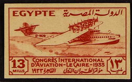 1933 13m Red Aviation Congress Royal Printing IMPERF PROOF Printed On Ungummed Paper With "CANCELLED" On Reverse, Chalho - Other & Unclassified