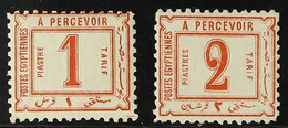 POSTAGE DUES 1886-87 1 Piastre And 2 Piastre Red, No Wmk, SG D64/D65, Never Hinged Mint (2 Stamps). For More Images, Ple - Other & Unclassified