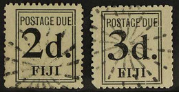 POSTAGE DUES 1917 2d & 3d Black, Wide Setting, SG D3/4, Very Fine Used (2). For More Images, Please Visit Http://www.san - Fiji (...-1970)