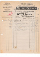 2 Documents Attachés 1931 Droguerie MATTET Frères, Rue De Rome / Rue De La Palud, Marseille - Droguerie & Parfumerie