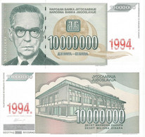 Yugoslavia 10.000.000 Dinara 1994. UNC Without Serial Number RRR - Joegoslavië