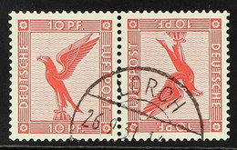 1926-31 10pf Carmine Horizontal TETE-BECHE PAIR (Michel K 7, SG 393, Superb Cds Used, Very Fresh & Scarce. (2 Stamps) Fo - Autres & Non Classés