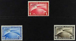 1933 ZEPPELIN Chicago World Exhibition Set, Inscribed "CHICAGO FAHRT 1933", Mi 496/98, SG 510/12, Unused & Without Gum ( - Autres & Non Classés