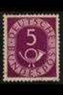 1951-52 5pf Bright Purple, Posthorn, PLATE FLAW, Mi 125 III, Lightly Used, Few Blunt Perfs, Cat 400 Euros. For More Imag - Autres & Non Classés