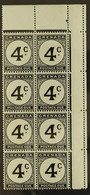 POSTAGE DUES 1952 4c Black, Corner Marginal Block Of 8, One Showing The Variety "Error. St. Edward's Crown" In Wmk, SG D - Grenada (...-1974)