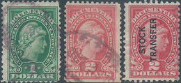 United States,U.S.A,DOCUMENTARY,Inter Revenue, Different Overprinted(STOCK TRANSFER)Used - Revenues
