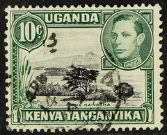 1938-54 VARIETY 10c Black & Green, Variety "MOUNTAIN RETOUCH", SG 135a, Fine Used With Clear Profile. For More Images, P - Vide