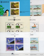 6 Blocks CEPT 1986/1991 Azoren Blöcke 7-12 ** 73€ Natur Transport Boot EUROPA Blocs Architectur Space Bird Sheets Acores - Collections