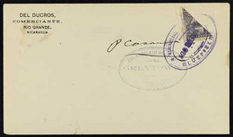 BLUEFIELDS 1899 Cover Bearing 10c Local BISECT, Tied By Oval "Bluefields" Postmark, Plus Similar "Greytown" Alongside An - Nicaragua