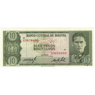 Billet, Bolivie, 10 Pesos Bolivianos, 1962, 1962-07-13, KM:154a, SUP+ - Bolivië