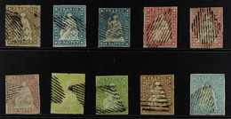 1854-62 IMPERF "STRUBELS" COLLECTION A Delightful Range Presented On A Stock Card, All Bearing Lozenge Type Cancels, Inc - Other & Unclassified