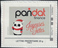France Used Mon Timbre à Moi Pandat Finance Joyeuses Fêtes Panda SU - Sellos Personalizados (MonTimbraMoi)