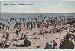 A CROWD OF BATHERS AT NANTUCKET BEACH - Nantucket