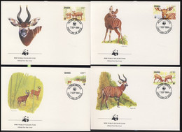 GHANA, WWF Yvert N° 850/53 FDC, Enveloppe 1er Jour (7 Sept 1984) - Unused Stamps