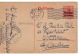 50631 - Dt.Bes. Belgien - 1917 - 10c. Germania GAKte. M. Dt. Zensur BRUESSEL -> Niederlande - Occupation 1914-18