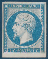 France Type Napoléon 1853/62 Essai à 1c En Bleu Sur Papier Carton TTB Cote : 250 € - Otros & Sin Clasificación