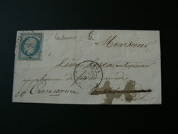 D 305 / NAPOLEON N° 14 SUR LETTRE - 1853-1860 Napoléon III.