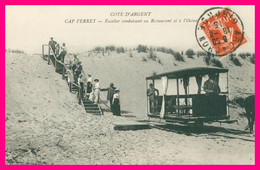 CAP FERRET - Escalier Conduisant Au Restaurant Et à L'Océan - Tramway Hippomobile - Tram - Animée - Ed. LEO NEVEU - 1915 - Andere Gemeenten