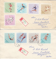 UNGARN 1965- Reko Briefe Mit  MiNr: 2153-2161 Universiade Kompletter Satz - Covers & Documents