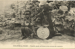 PC NIGER, FAMILLE PEULE SE LIVRANT, Vintage Postcard (b33270) - Niger