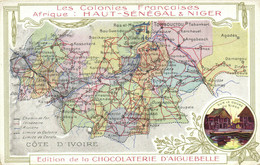 PC NIGER, MAP OF SEBEGAL & NIGER, Vintage Postcard (b33271) - Niger
