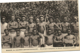 PC UK, SALOMON ISLANDS, GROUPE D'INDIGÉNE DE BANONI, Vintage Postcard (b33525) - Solomon Islands